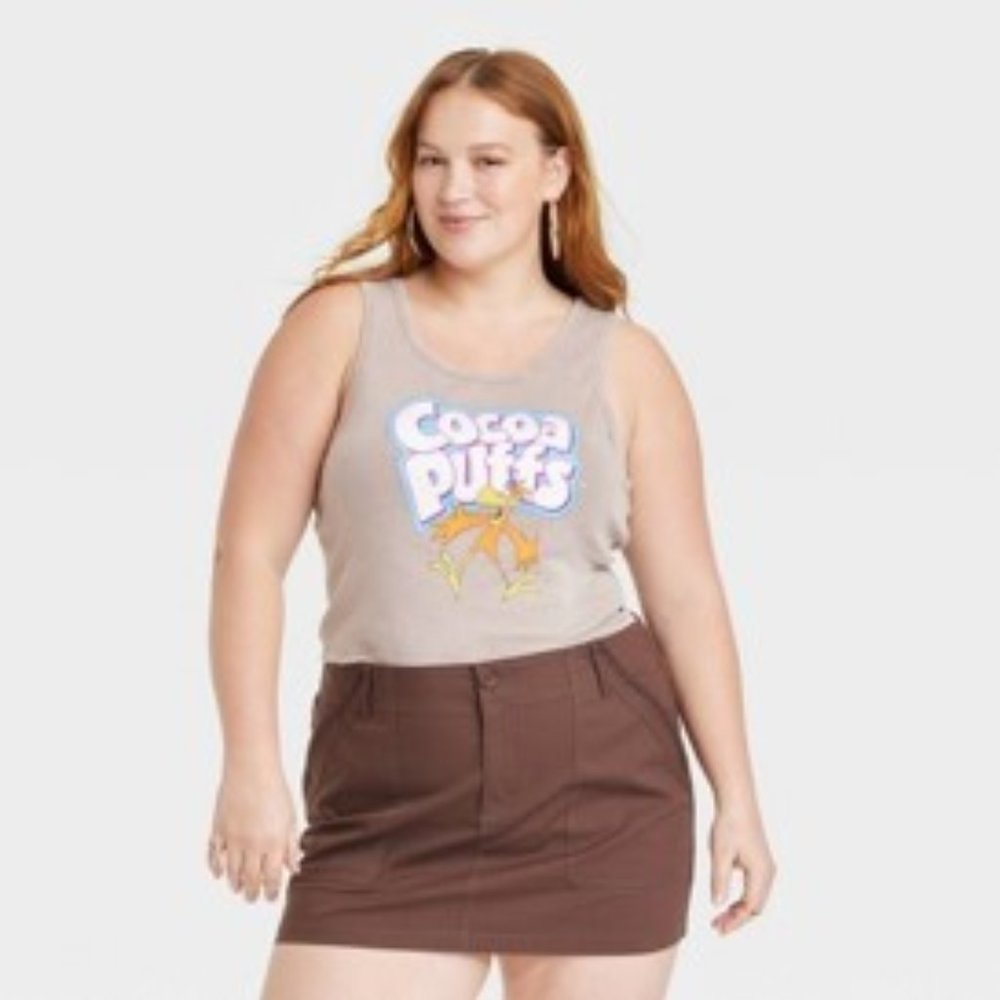 General Mills Cocoa Puffs Cereal Graphic Light Brown Tank Top Various Sizes NWT